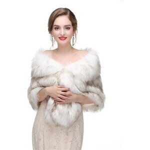Elegant White Faux Fur Wrap